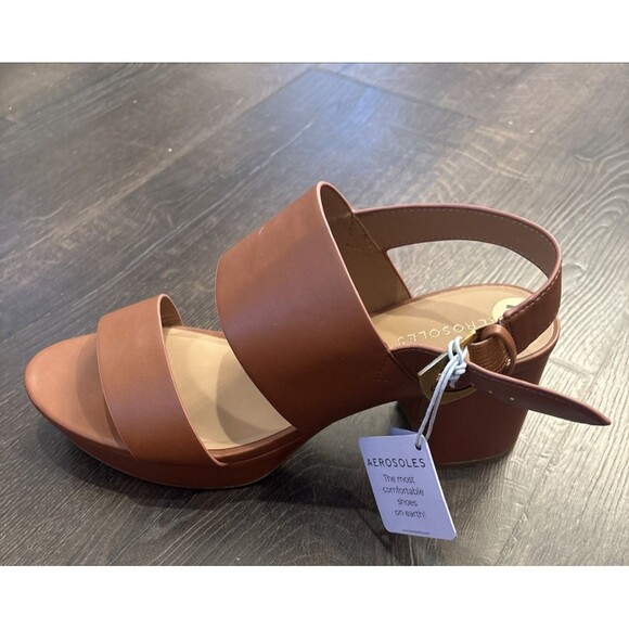 NWT Aerosoles Camera Womens Heels Clay Leather Size 11 - Picture 1 of 10
